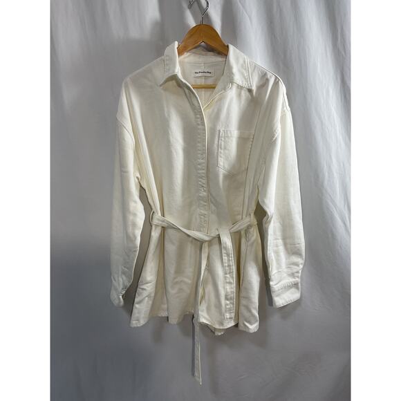The Frankie Shop 'Wren' White Cotton Denim Romper Size S - Picture 2 of 5